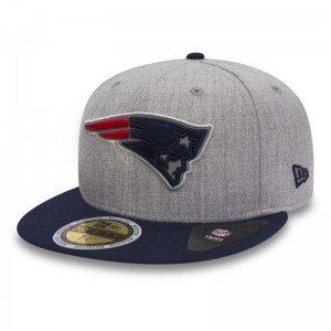 Casquette NFL New England Patriots New Era Reflective Heather 59Fifty gris