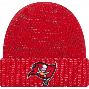 Bonnet NFL sans pompon Tampa bay Buccaneers On Field 2017 New Era Knit Rush Rouge