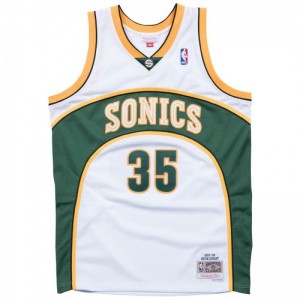 Maillot NBA Kevin Durant Seattle Supersonics 2007-08 Mitchell & Ness Hardwood Classic Blanc