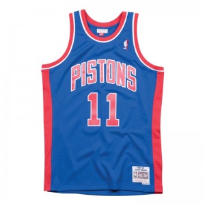 Maillot NBA Isaih Thomas Detroit Pistons 1988-89 Mitchell & Ness Hardwood Classics Bleu