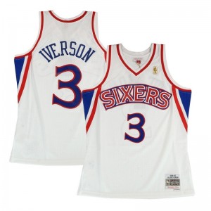 Maillot NBA Allen Iverson Philadelphie Sixers 1996-97 Home Road Mitchell & Ness Hardwood Classic swingman Blanc