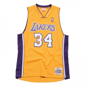 Maillot NBA Shaquille O'Neal Los Angeles Lakers 1999-00 Mitchell & Ness Hardwood Classic swingman jaune