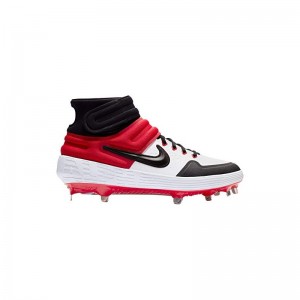 Crampons de Baseball métal Nike Alpha Huarache Elite 2 Mid Noir Gym red Pour Homme