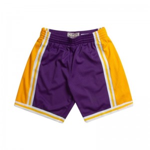 Short NBA Los Angeles Lakers 1984-85 Mitchell & Ness Swingman Violet pour Hommes