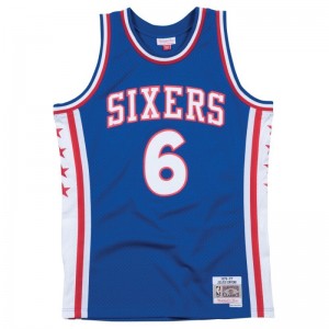 Maillot NBA swingman Julius Erving Philadelphia 76ers 1976-77 Hardwood Classics Mitchell & Ness Bleu