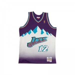 Maillot NBA John Stockton Utah Jazz 1996-97 Mitchell & Ness Hardwood Classic swingman Bleu