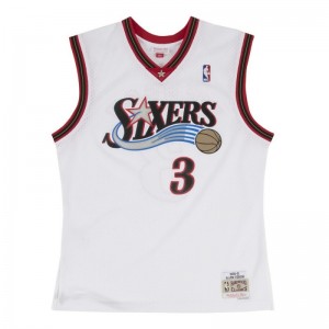 Maillot NBA Allen Iverson Philadelphie Sixers 2000-01 Mitchell & Ness Hardwood Classic swingman Blanc