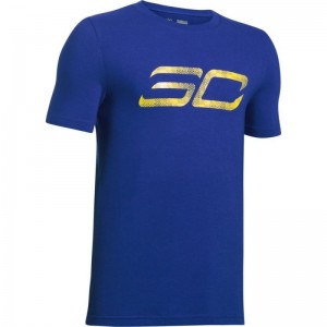 T-shirt Stephen Curry Under Armour SC30 Logo Bleu pour enfant