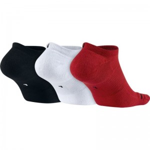 Chaussettes Jordan No-show noir blanche rouge 3 paires
