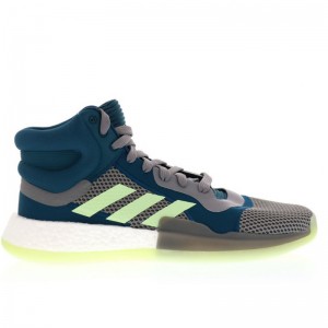 Chaussure de Basketball Adidas Marquee Boost Bleu/Vert pour Homme