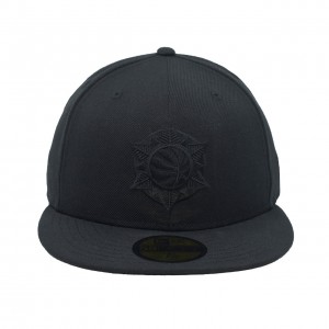 Fitted Hat Man New Era Black on Black Collection Alternate 59fifty Hat Utah Jazz Black