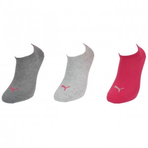 Chaussettes Invisibles Femme Puma Thin middle grey/rse x3