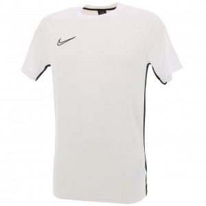 Maillot Football Homme Manches Courtes Nike Dri-fit academ blanc