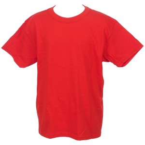 T-shirt Multisport Manches Courte Enfant Toptex Heavy kid rouge mc coton