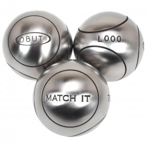 Boules Pétanque Demie Tendre Inox Obut Match it inox 73mm strie1