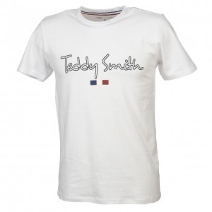 T-shirt Mode Manches Courte Homme Teddy Smith Teven white mc tee