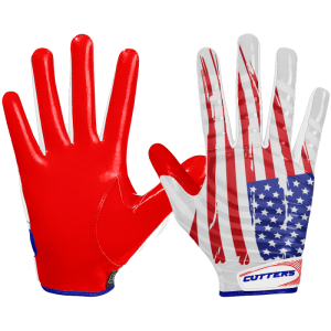 Gant de football américain Cutters S252 Edition Limitée USA Rouge pour receveur