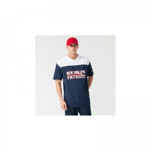 T-Shirt NFL New England Patriots New Era Stacked Wordmark Oversized bleu Pour Homme