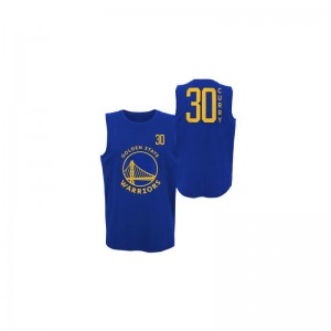 Débardeur Nba Stephen Curry Golden State Warriors Dunked Muscle Bleu pour homme