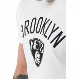 T-Shirt NBA Brooklyn nets New Era Team logo Blanc pour Homme