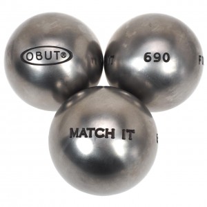 Boules Pétanque Demie Tendre Inox Obut Match it inox 74mm  mÉta