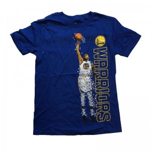 T-shirt Nba Kevin Durant Golden State Warriors Pixel Player Bleu pour enfant