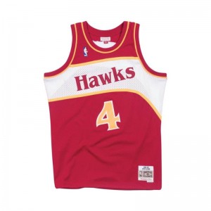 Maillot NBA Spud Webb Atlanta Hawks 1986-87 Mitchell & Ness swingman Hardwood Classics Rouge