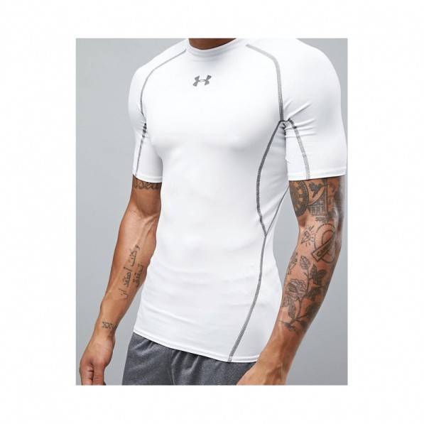 Under Armour T-shirt de compression HeatGear Blanc Homme - Under