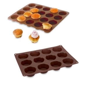 Lot de 2 Flexi'plaques en silicone 12 muffins et 20 mini-muffins Mathon