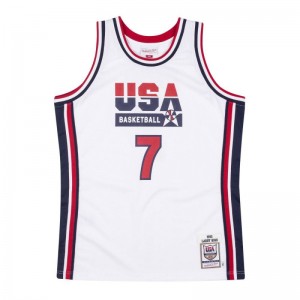 Maillot NBA Larry Bird Team USA 1992 Mitchell & ness Authentique Blanc
