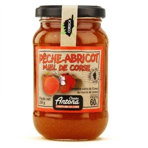 Confiture extra de Corse bio Pêche-abricot-miel - Pot 350g