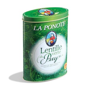 Lentilles vertes du Puy - boîte métallique de 500g