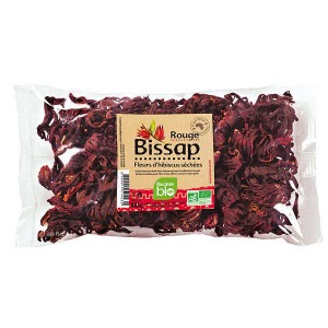 Fleurs de bissap (hibiscus) rouge séchées bio - Sachet 100g