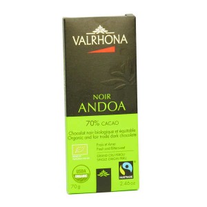 Tablette de chocolat noir Andoa noire 70% - Valrhona - Tablette 70g