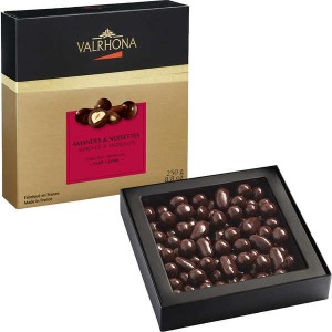 Coffret amandes et noisettes au grand cru chocolat noir - Valrhona - Coffret 250g