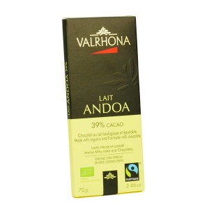 Tablette de chocolat au lait Andoa lactée 39% - Valrhona - Tablette 70g