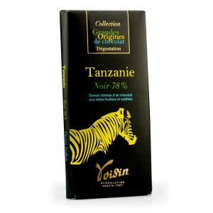 Tablette chocolat noir Tanzanie 78% - Voisin - Tablette 100g