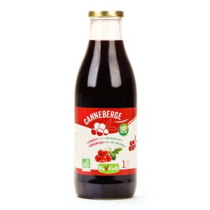 100% pur jus de canneberge bio (cranberry) - Bouteille verre 1L