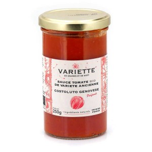 Sauce tomate bio de variété ancienne Costoluto Genovese rouge - Pot 250g