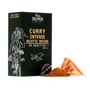 Dosettes de Curry Intense recette maison - Assemblage de 9 épices - Boite de 10 dosettes