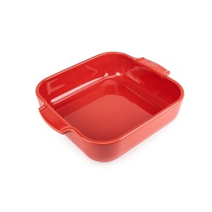 Plat four carré céramique rouge 28 cm Peugeot