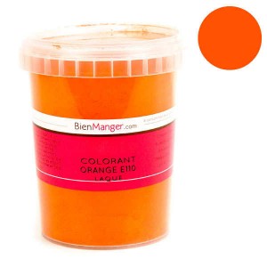Colorant alimentaire orange E110 - Poudre liposoluble - Pot 100g