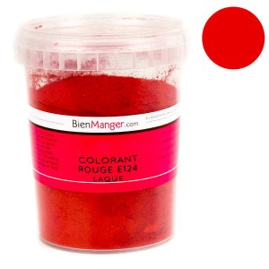 Colorant alimentaire rouge E124 - Poudre liposoluble - Pot 100g