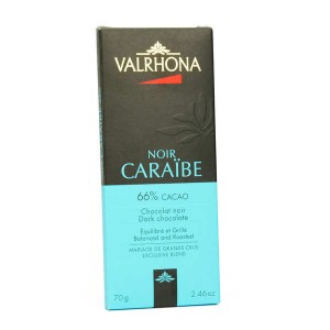 Tablette de chocolat noir Caraïbe 66% - Valrhona - Tablette 70g