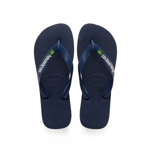 Tong Havaianas Brasil Logo Navy Blue