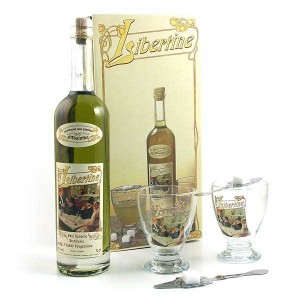Coffret Libertine originale - Spiritueux aux plantes d'absinthe - 55% - Coffret bouteille 70cl, 2 verres, 2 cuillères
