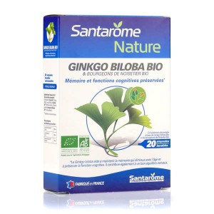 Ginkgo biloba bio - 20 ampoules buvables de 10ml - Boîte de 20 ampoules de 10ml