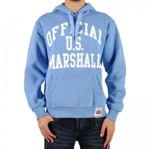 Sweat Capuche Us Marshall Bleu Ciel / Blanc