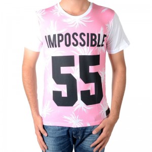 Tee Shirt Celebry Tees Palme 55 Blanc / Rose