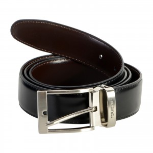 Ceinture Torrente Avec Boite Cadeau Reversible Noir et Marron CM26